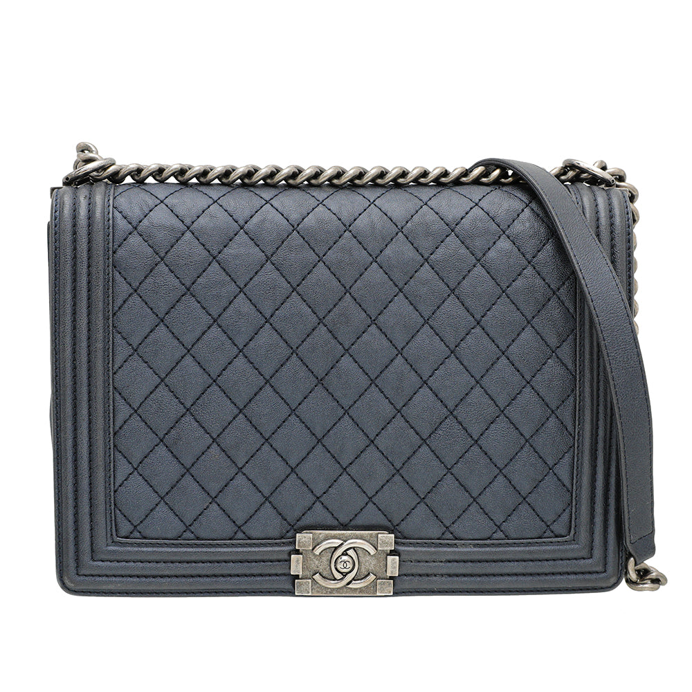 Chanel Blue Le Boy Large Flap Bag-Chanel-THE CLOSET