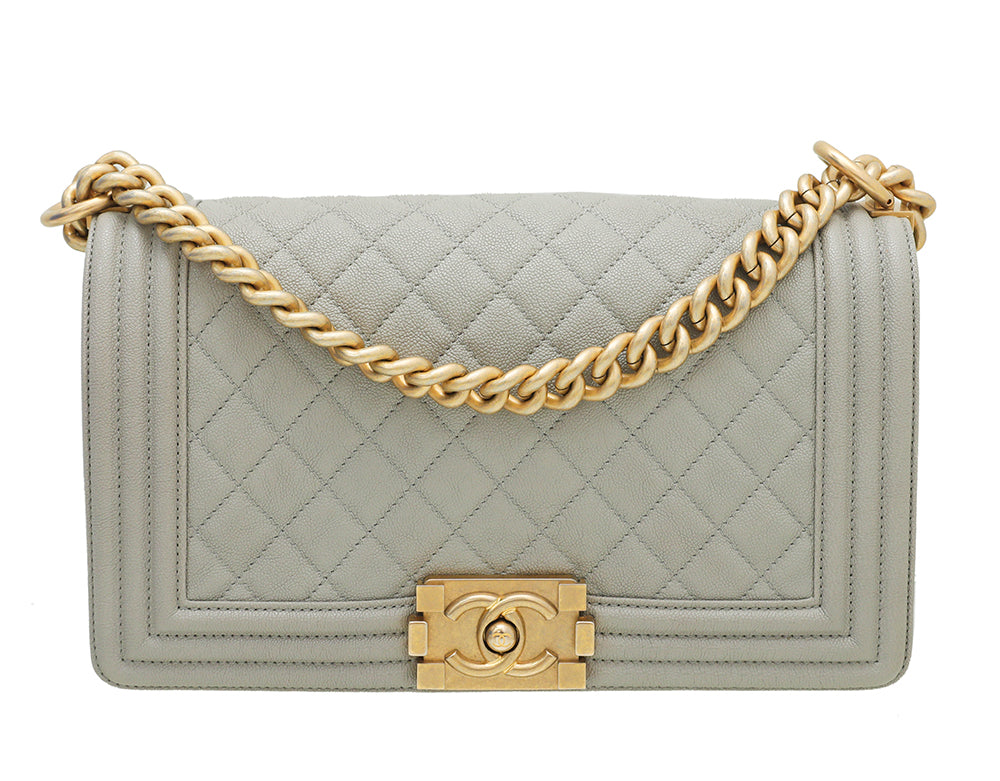 Chanel Grey Le Boy Medium Flap Bag-Chanel-THE CLOSET