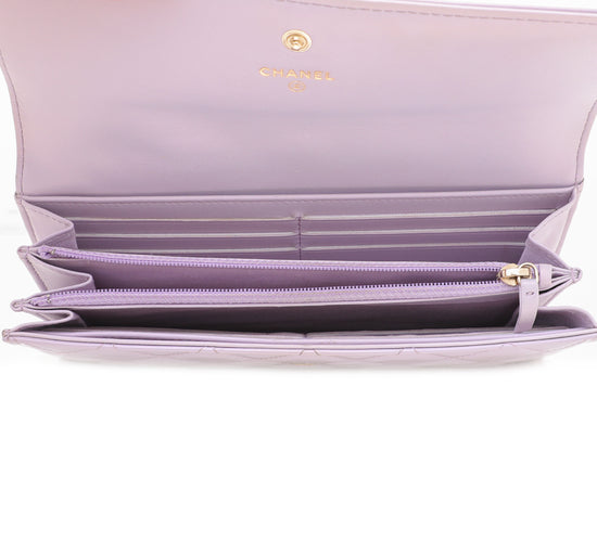 Chanel Lilac Le Boy Flap Wallet