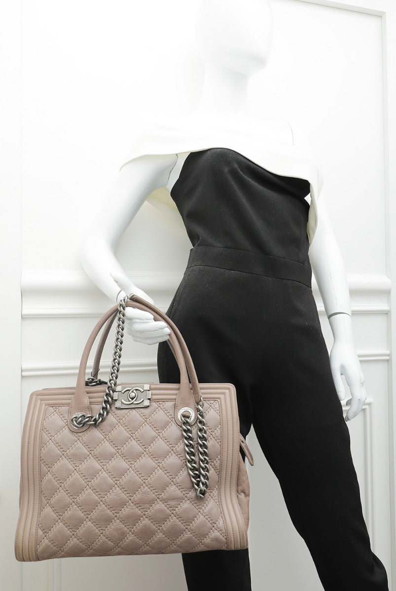 Chanel Brown Le Boy Nubuck Shopping Bag-Chanel-THE CLOSET