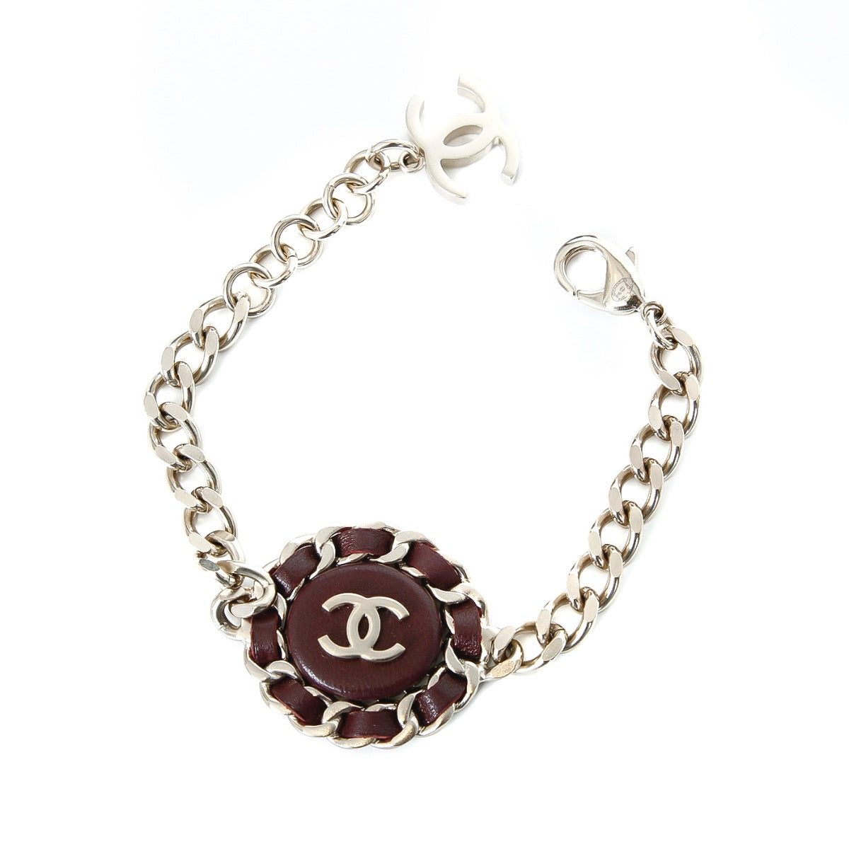 Chanel Burgundy CC Chain Bracelet-Chanel-THE CLOSET