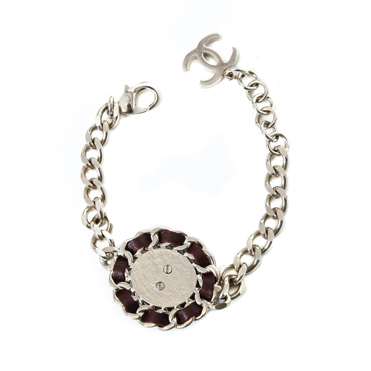 Chanel Burgundy CC Chain Bracelet-Chanel-THE CLOSET