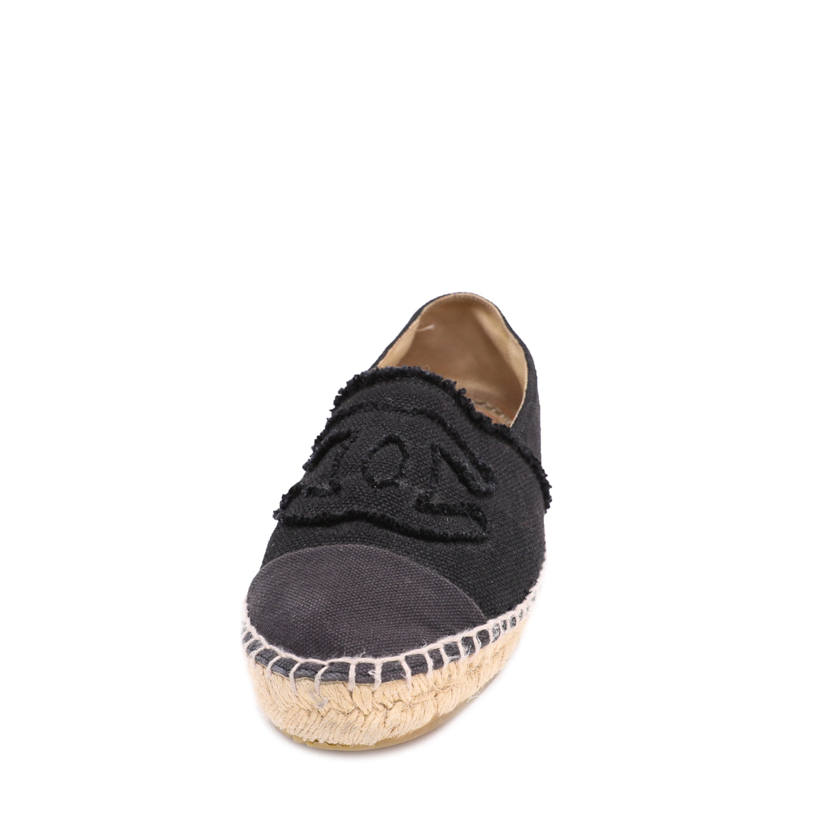 Chanel Black CC Linen Espadrille 40 - Main Image
