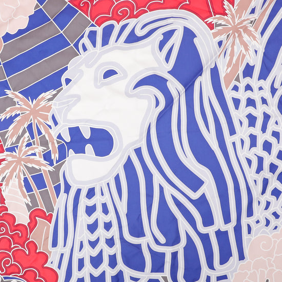 Chanel Multicolor Lion Print Silk Square Scarf