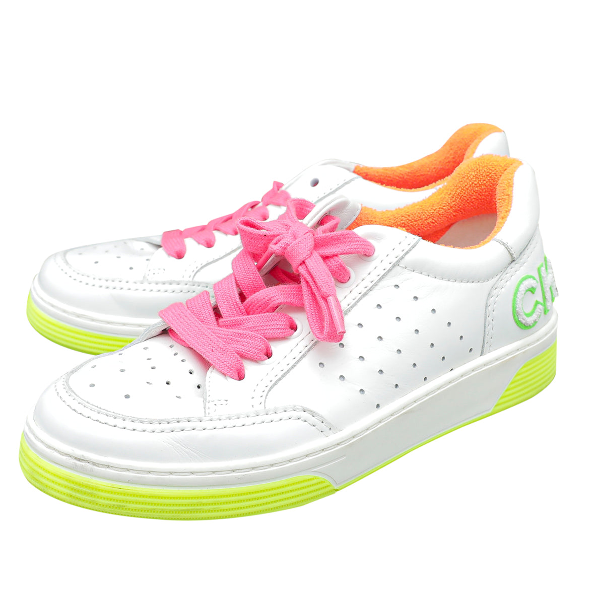 Chanel Multicolor Logo Terry Cloth Sneakers 37.5-Chanel-THE CLOSET