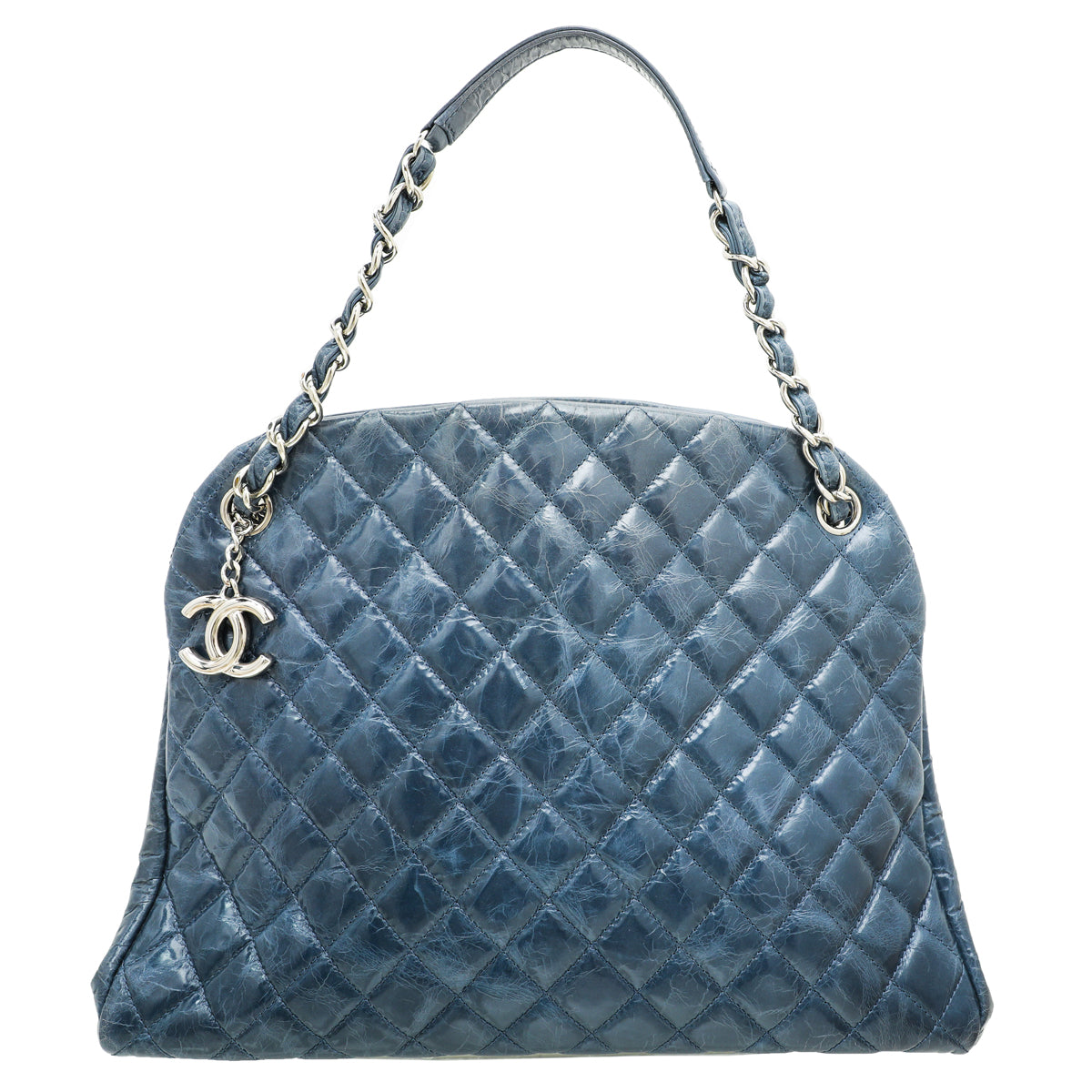 Chanel Blue Mademoiselle Bowling Bag