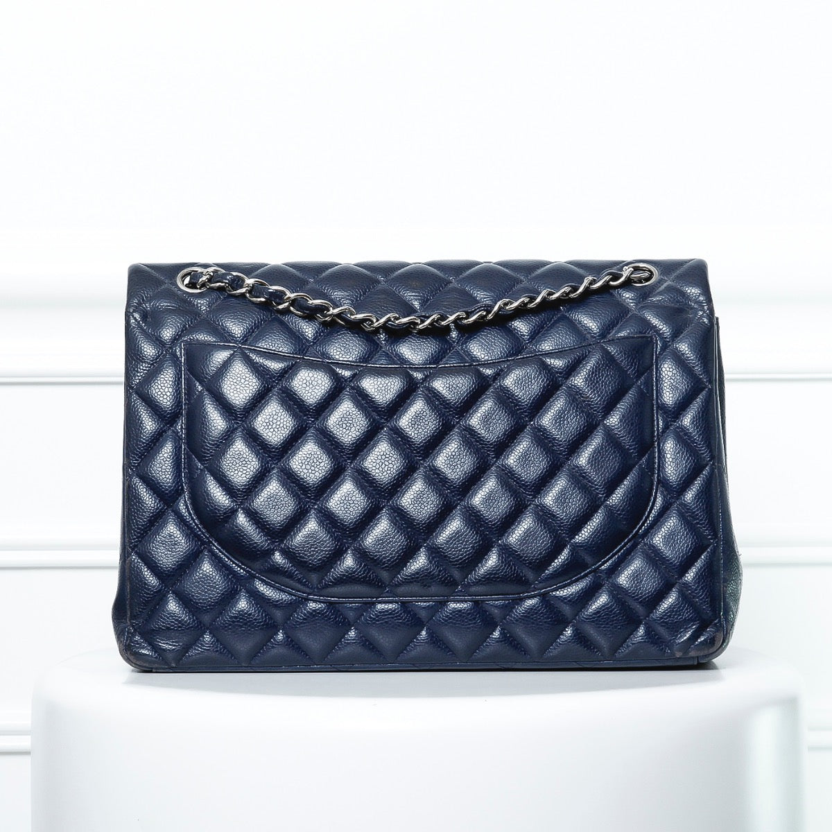 Chanel Dark Blue Maxi Double Flap-Chanel-THE CLOSET