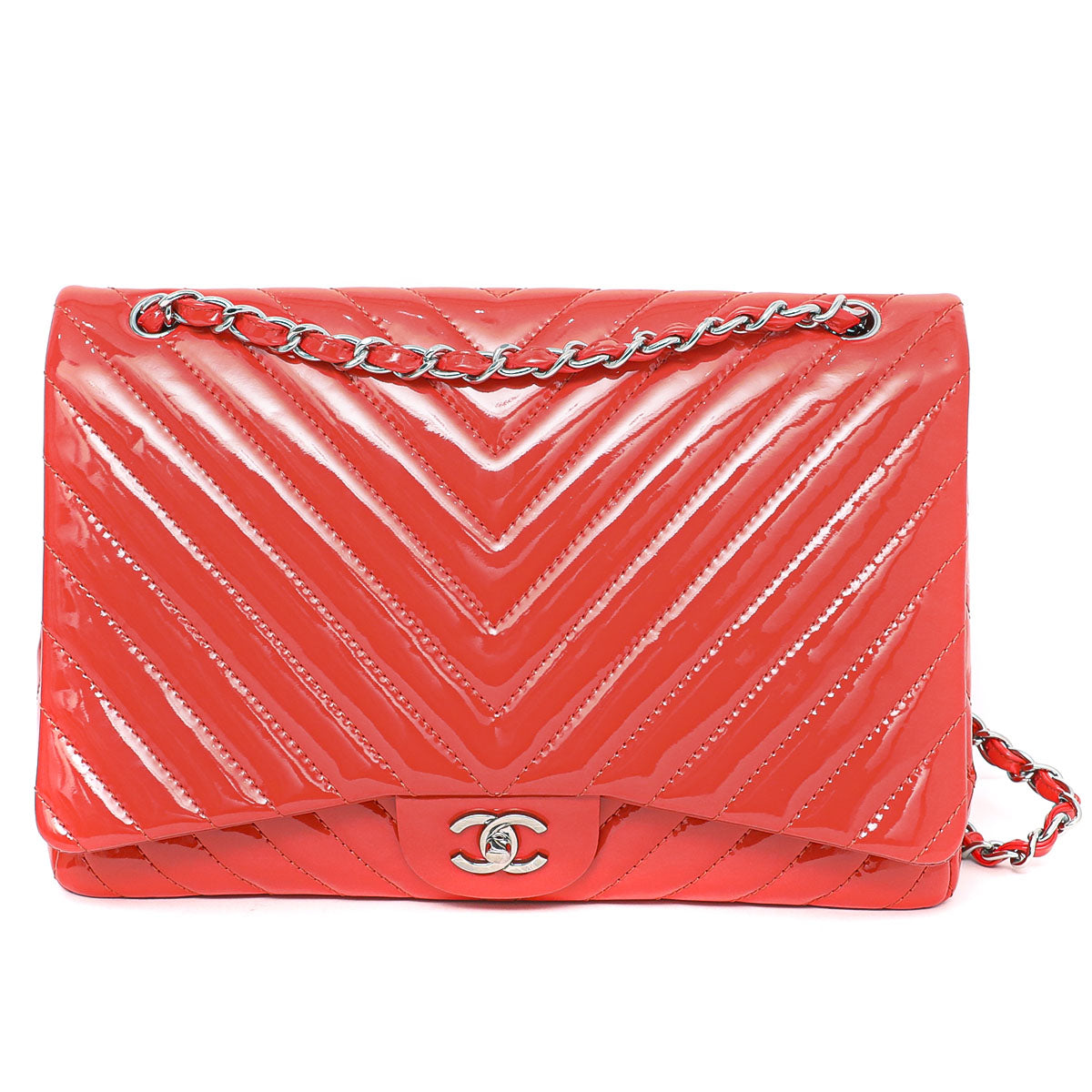 Chanel Red Maxi Single Flap Bag-Chanel-THE CLOSET