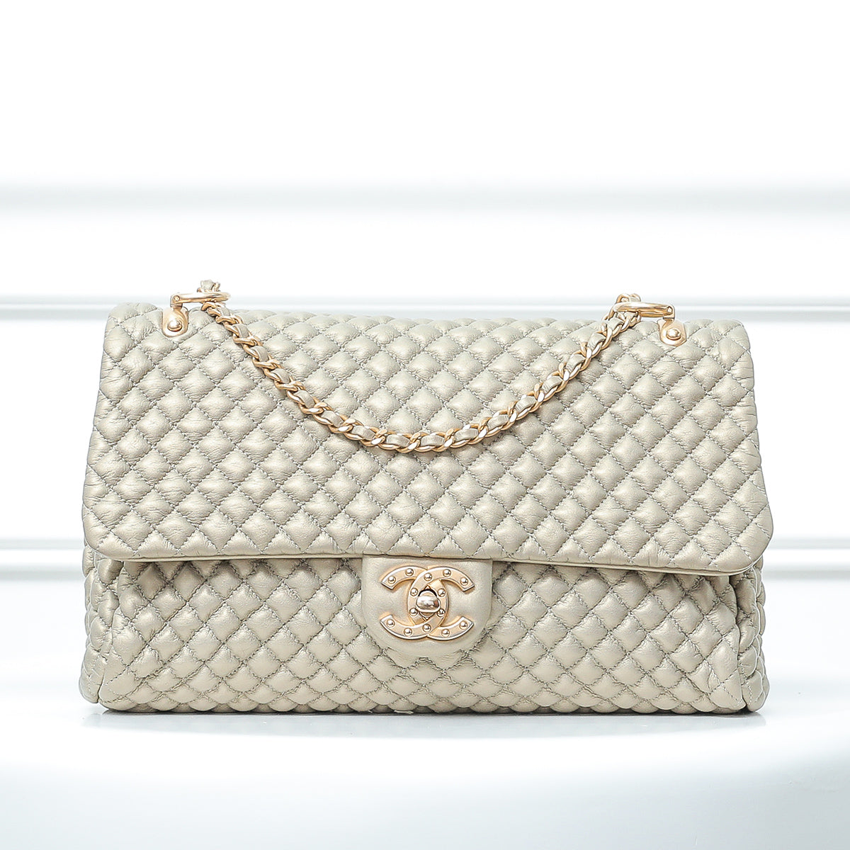 Gold Metallic Medallion CC Charm Flap Micro-Chanel-THE CLOSET