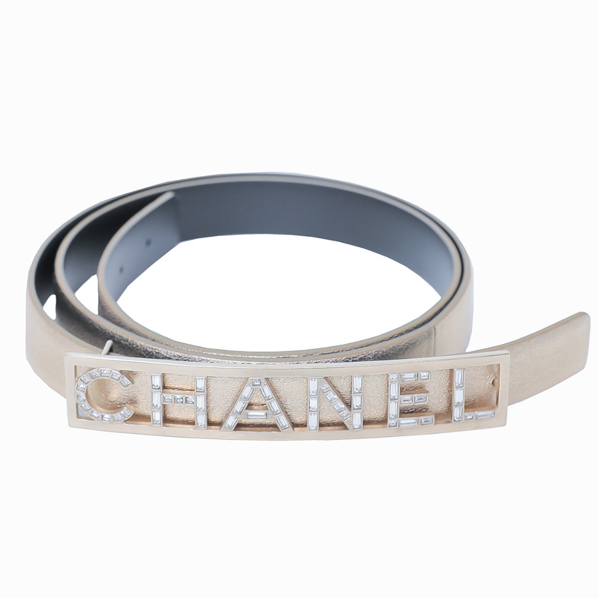 Chanel Metallic Gold-Black Belt 32-Chanel-THE CLOSET