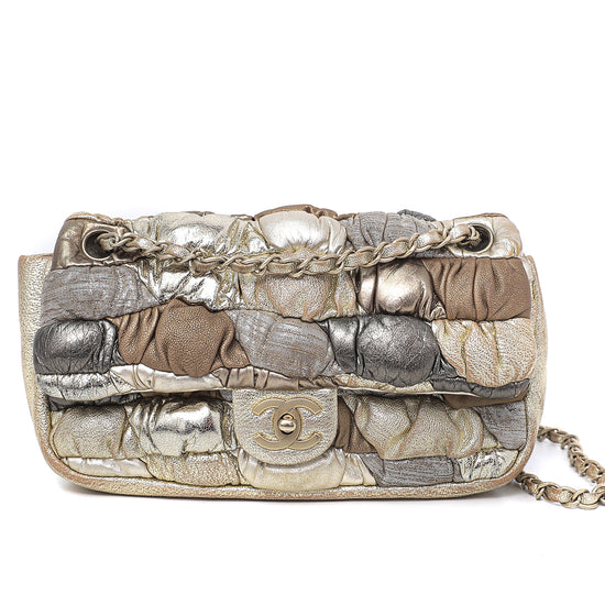 Chanel Gold Multi Textured Metallic CC Flap Bag