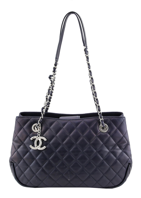 Chanel Navy Blue Shopping Tote