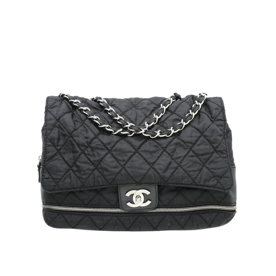 Chanel Black Nylon Expandable Ligne Flap Bag