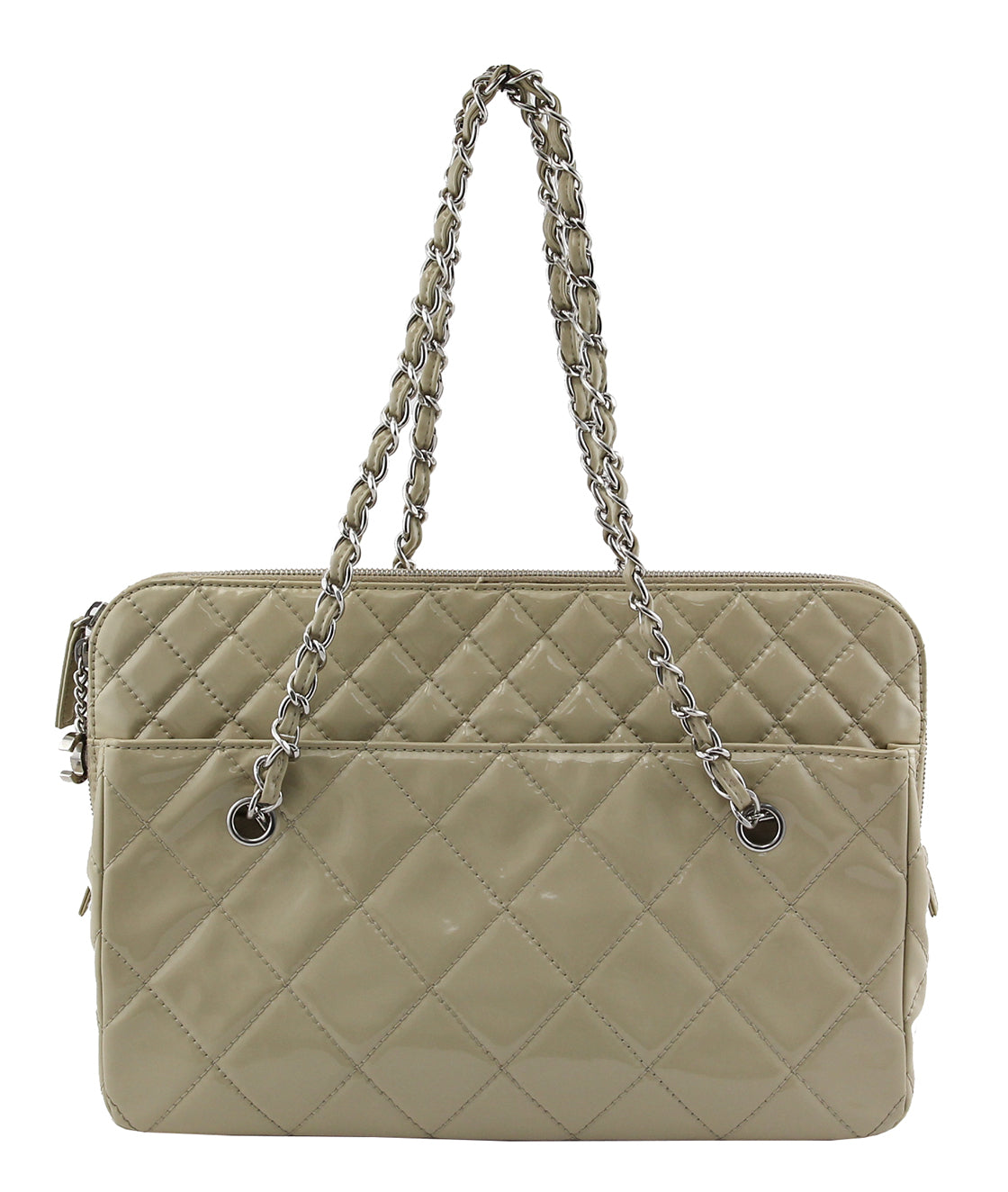 Chanel Off-White Zipped Shoulder Bag-Chanel-THE CLOSET