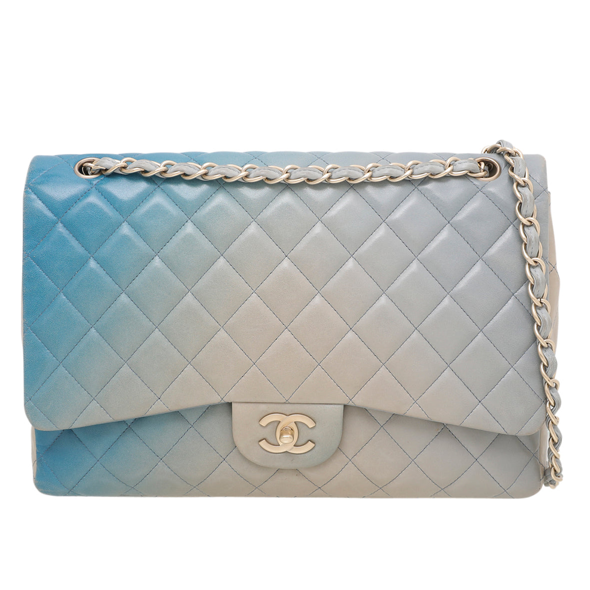 Chanel Ombre Blue Maxi Classic Single Flap Bag-Chanel-THE CLOSET
