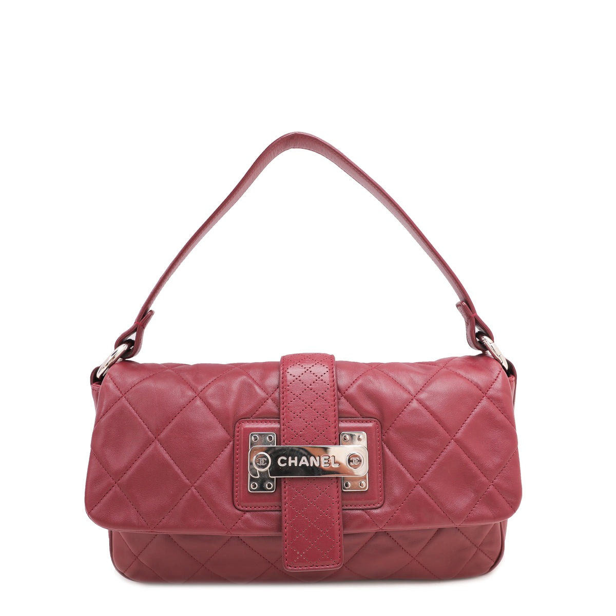 Chanel Maroon Paris-Londres Door-Latch Flap Bag-Chanel-THE CLOSET