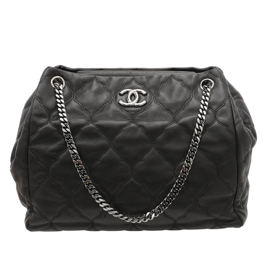 Chanel Black Paris Moscow Cells Accordion Tote Bag