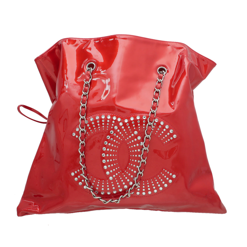 Chanel Red Crystal Strass Bonbons Tote Bag