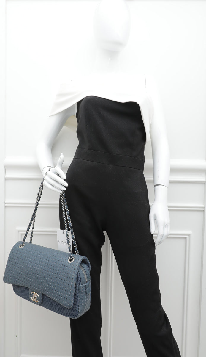 Chanel Blue Perforated Easy Flap Jumbo Bag – THE CLOSET