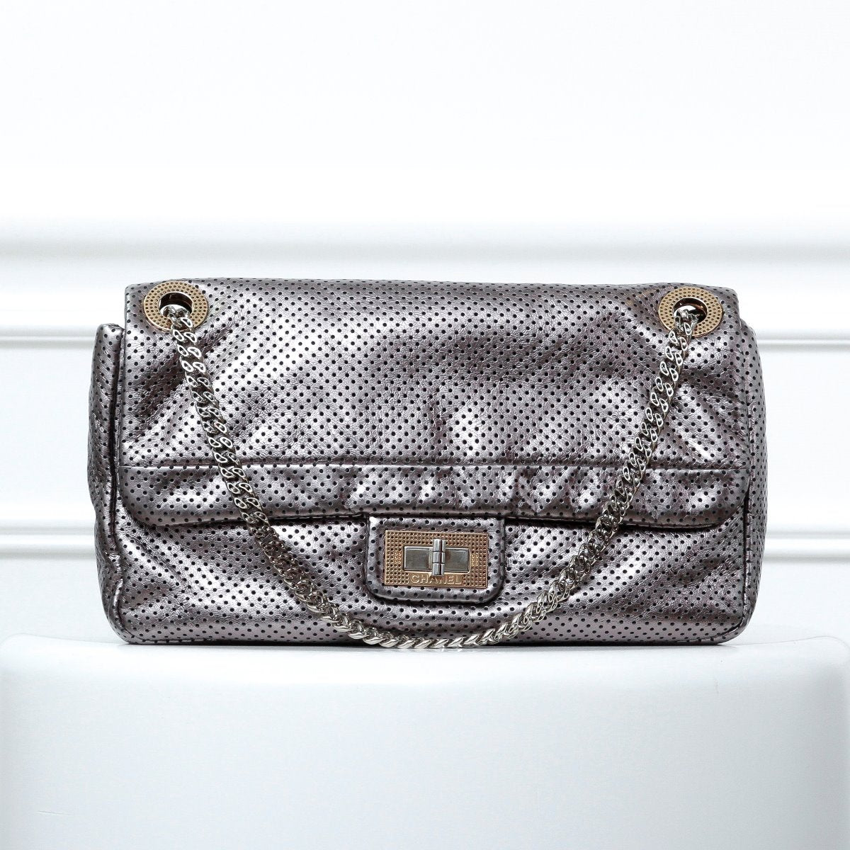 Chanel Metallic Ruthenium Perforated Reissue 2.55 Bag-Chanel-THE CLOSET