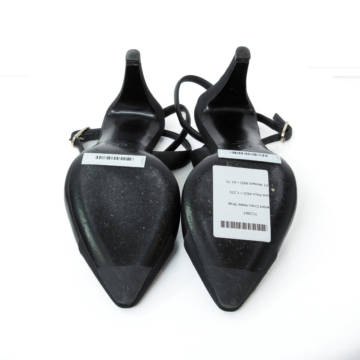 Chanel Black Pointed Cross Sandals 37-Chanel-THE CLOSET