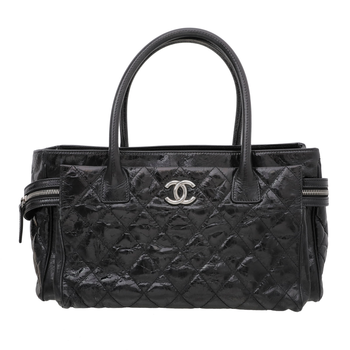 Chanel Black Glazed Portobello Tote Bag