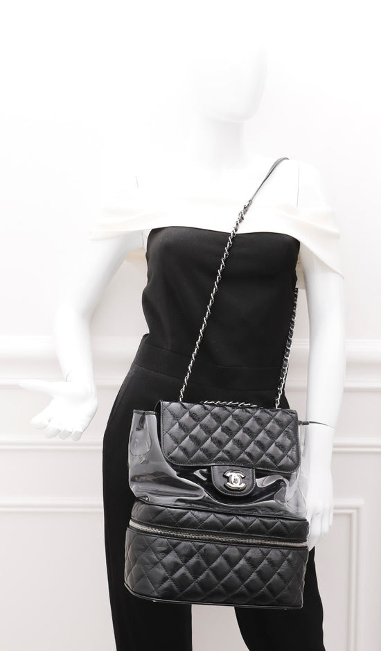 Chanel Black PVC Vanity Bag Large