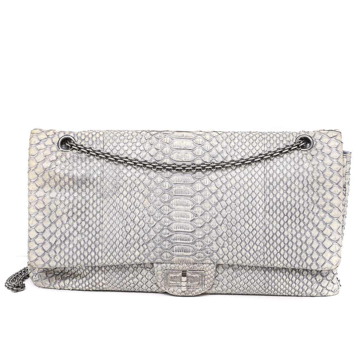 Chanel Python Large Bag Chanel Gray Python Reissue Large Bag – THE CLOSET