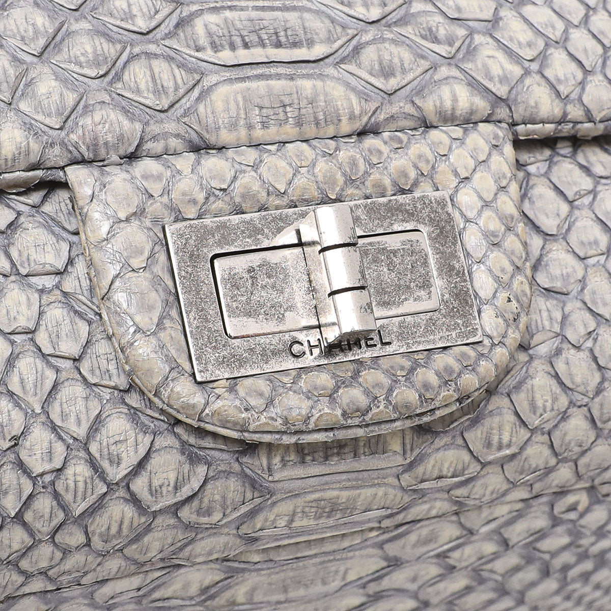 Chanel Gray Python Reissue Large Bag