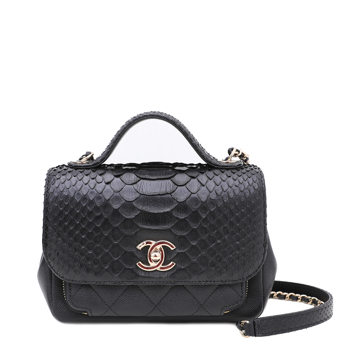 Python Chanel Flap Chanel Black Python Business Affinity Flap Bag – THE CLOSET