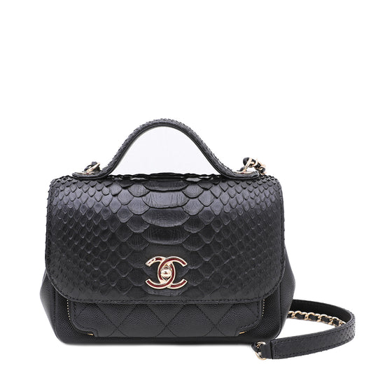 Chanel Black Python Business Affinity Flap Bag