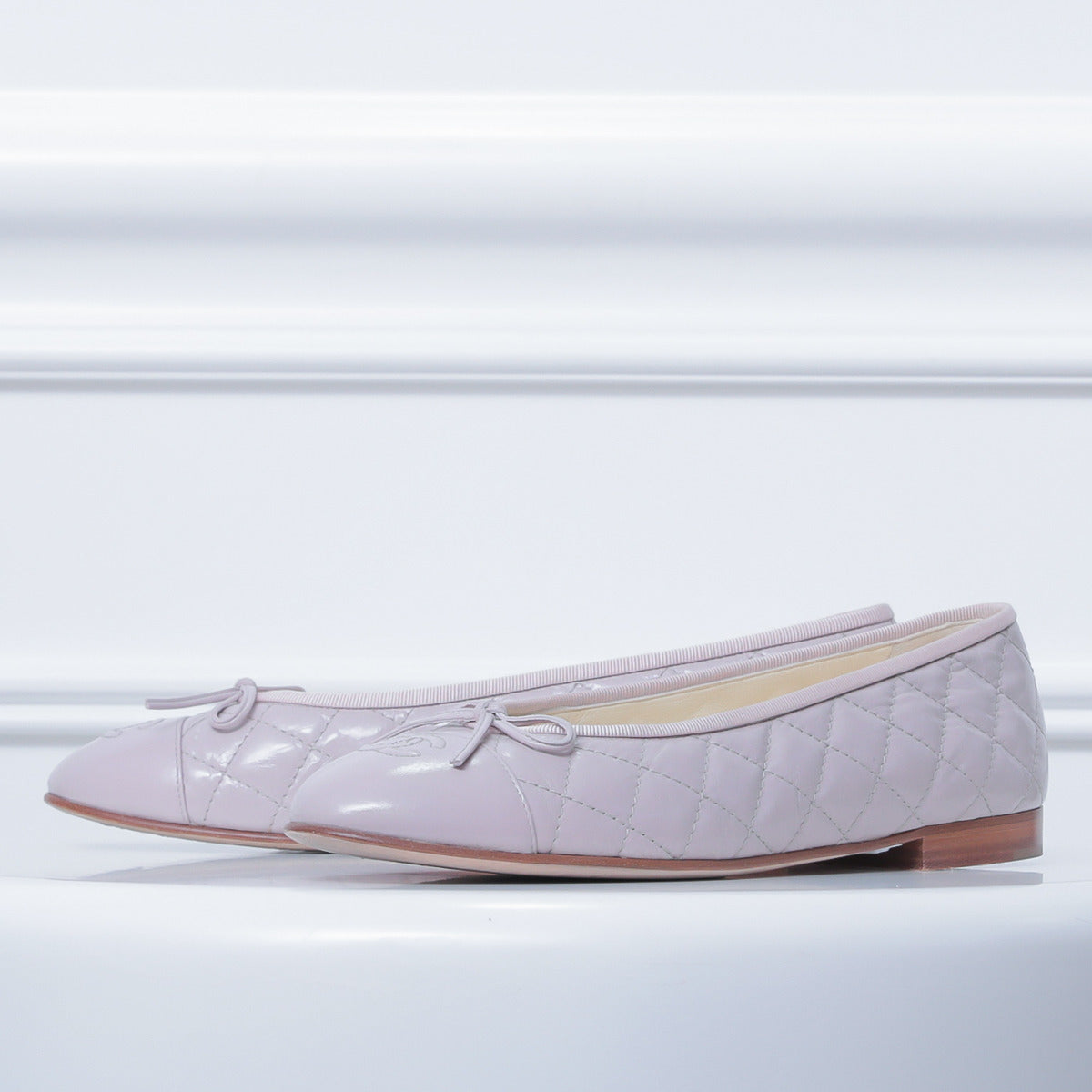 Chanel Crepe Pink Bow CC Flats 40.5-Chanel-THE CLOSET