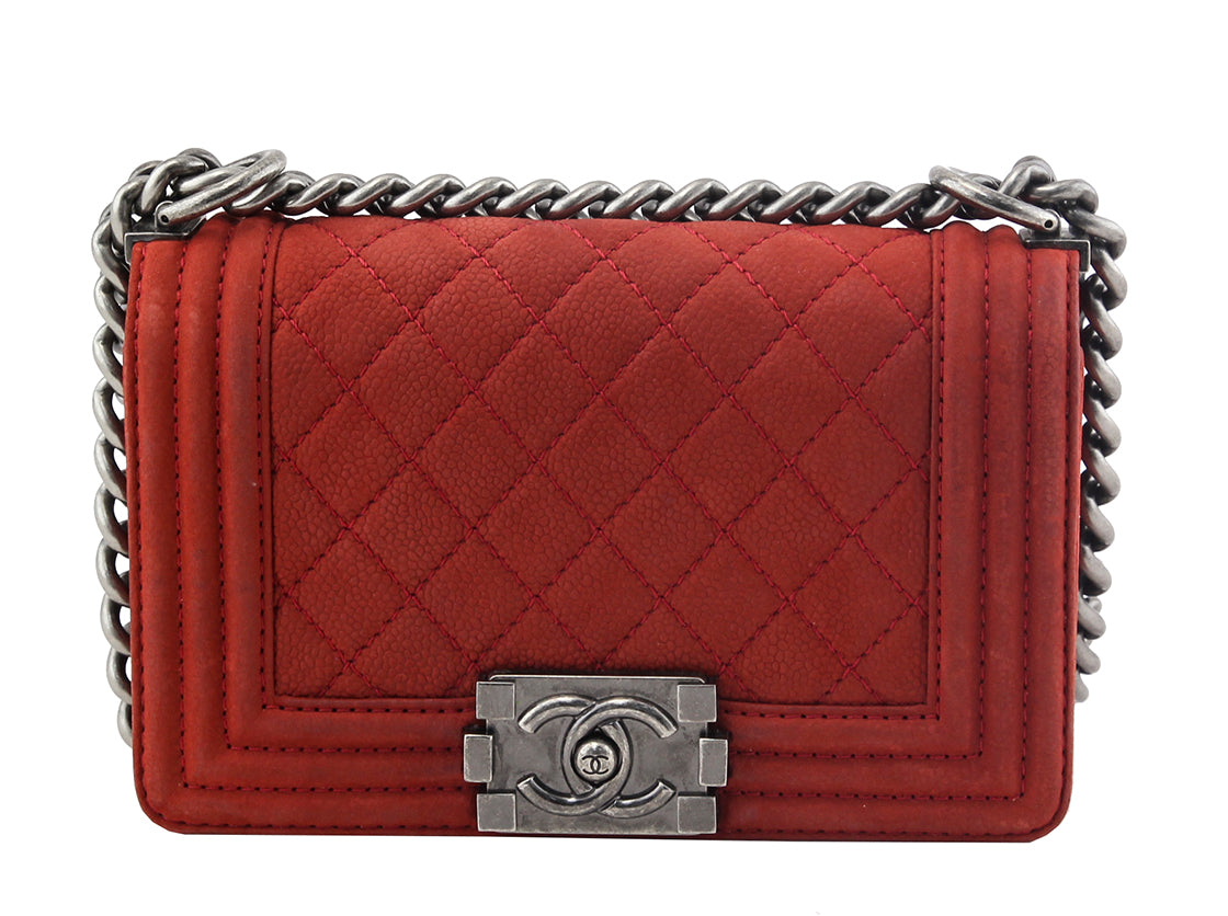 Chanel Red Le Boy Small