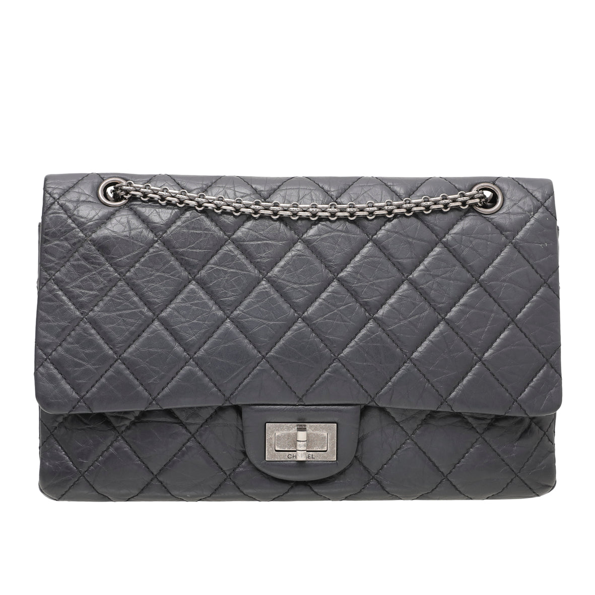 Chanel Dark Blue 2.55 Reissue 227 Flap Maxi Bag-Chanel-THE CLOSET