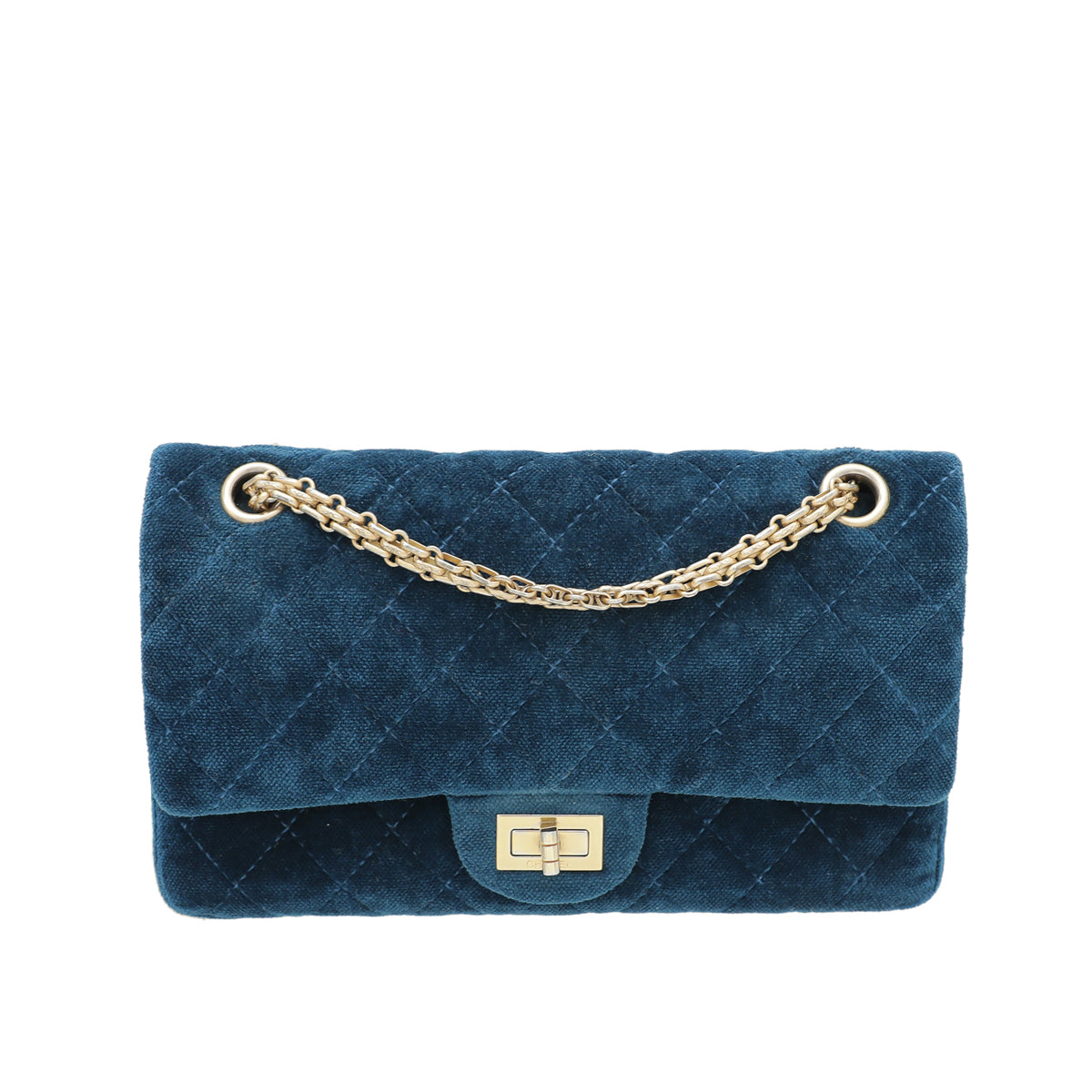 Chanel Blue Velvet Reissue Double Flap Bag-Chanel-THE CLOSET