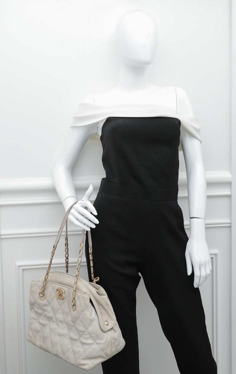 Chanel Sand Retro Chain Tote Bag-Chanel-THE CLOSET