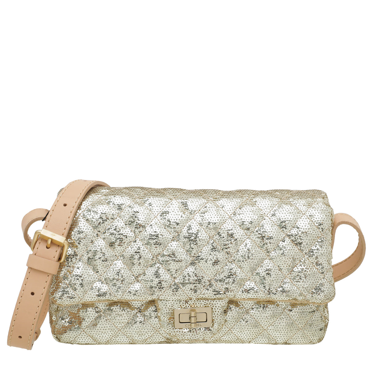 Chanel Metallic Gold Sequins Jute Reissue Messenger Bag-Chanel-THE CLOSET