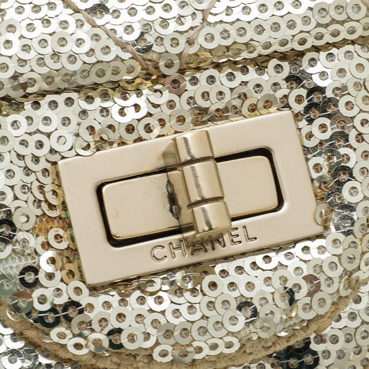 Chanel Metallic Gold Sequins Jute Reissue Messenger Bag-Chanel-THE CLOSET