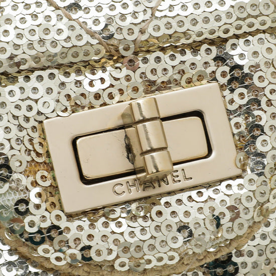Chanel Metallic Gold Sequins Jute Reissue Messenger Bag – The Closet