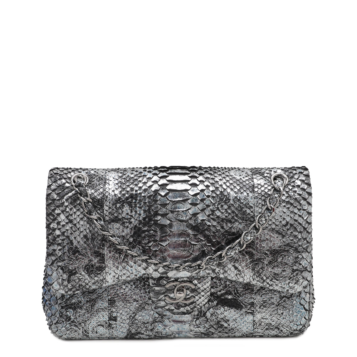 Chanel Tricolor Python Aquamarine Flap Bag