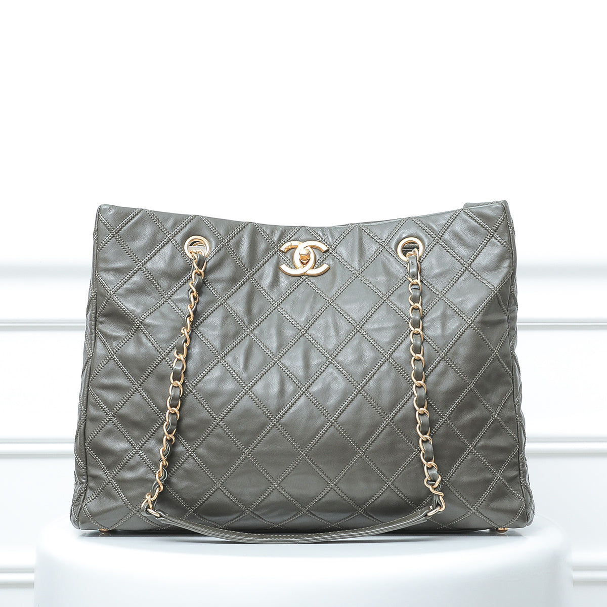 Chanel Deep Olive Green Thin City Accordion Bag-Chanel-THE CLOSET