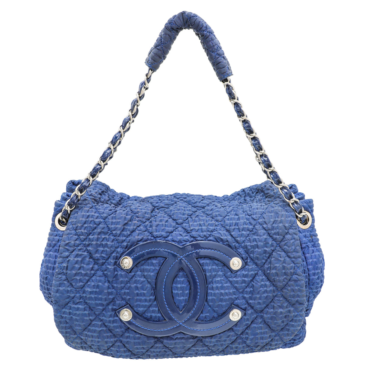 Chanel Blue Nylon Timeless CC Bubble Accordion Bag-Chanel-THE CLOSET