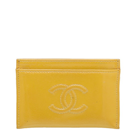 Chanel Mustard Timeless CC Cardholder