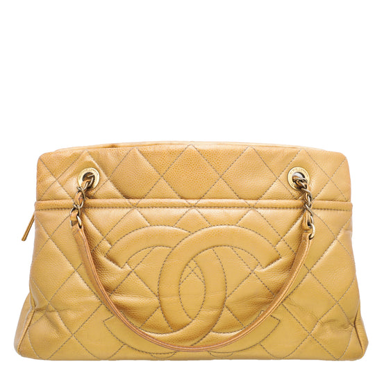 Chanel Metallic Gold Timeless CC Soft Shopping Tote Bag