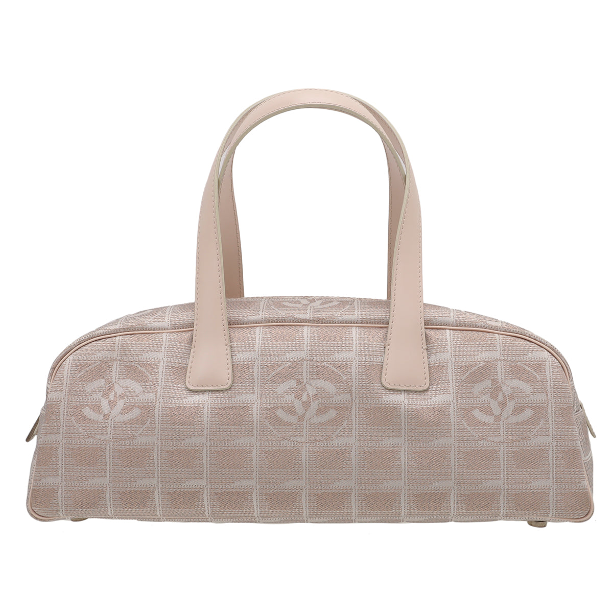 Chanel travel bowler bag nylon jacquard metallic pink nude-Chanel-THE CLOSET