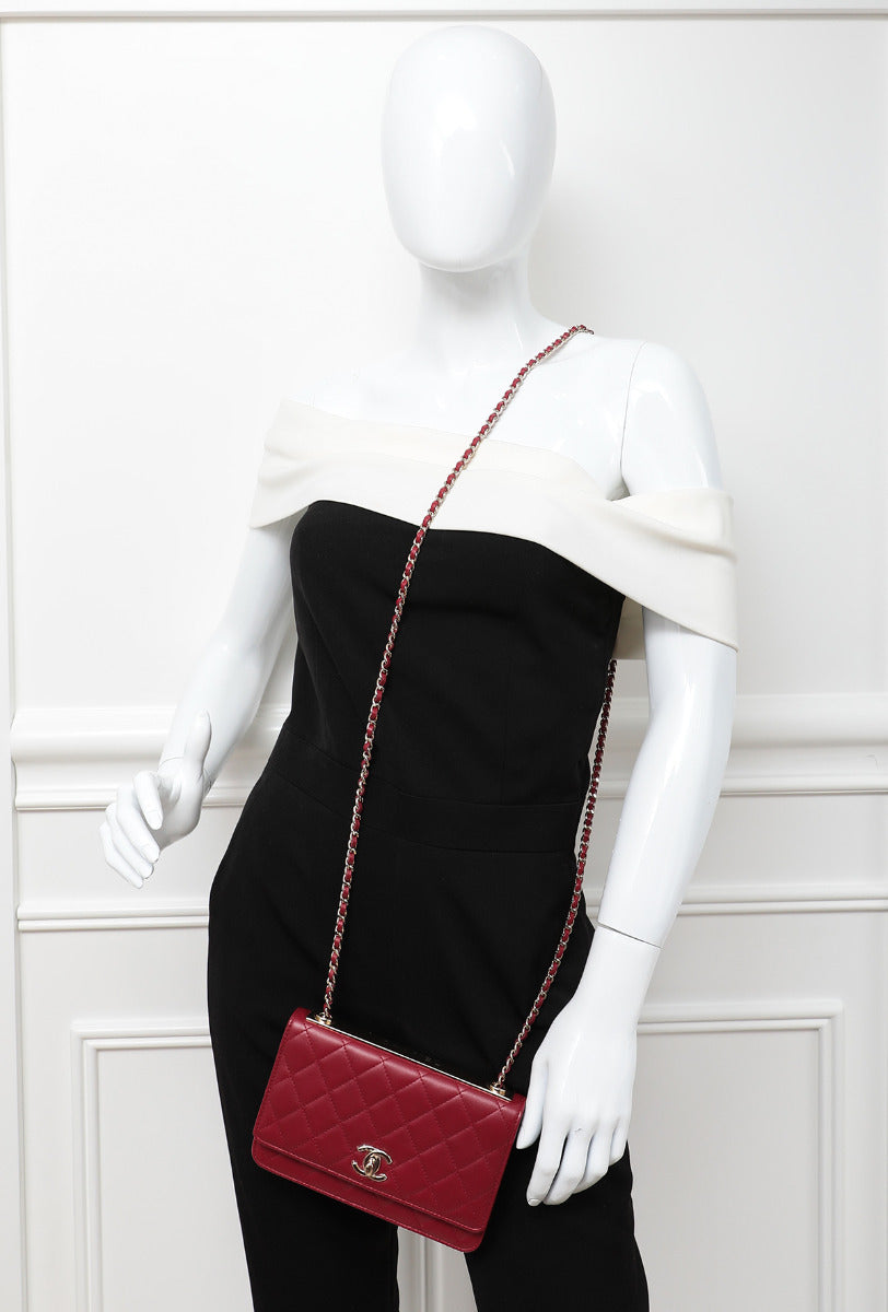 Chanel Red CC Trendy Wallet On Chain Bag-Chanel-THE CLOSET
