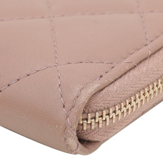 Chanel Light Brown Trendy Zip Around Wallet