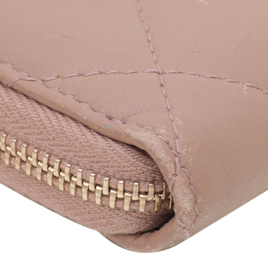 Chanel Light Brown Trendy Zip Around Wallet