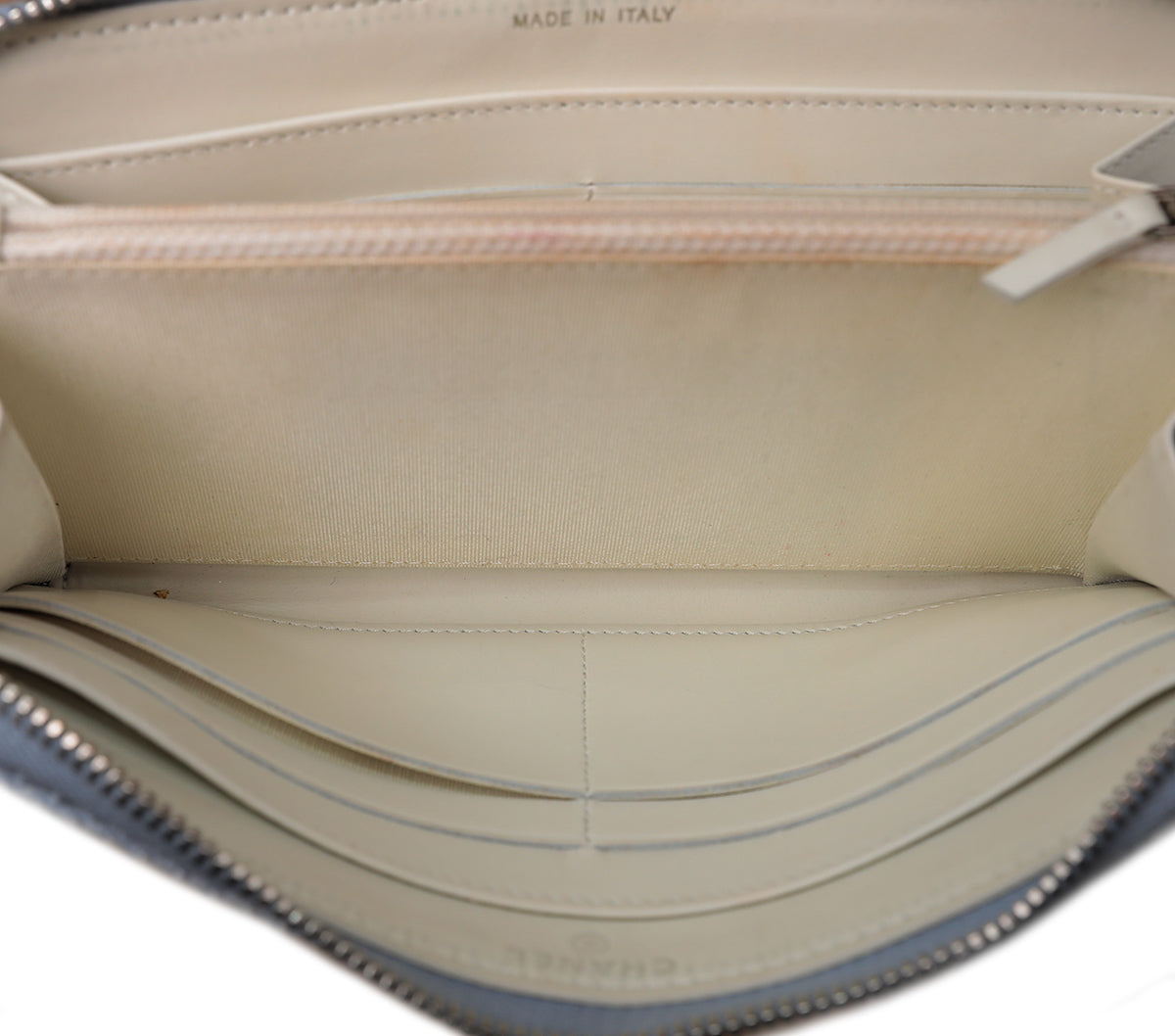 Chanel Light Blue Tweed Deauville Zip Around Wallet-Chanel-THE CLOSET