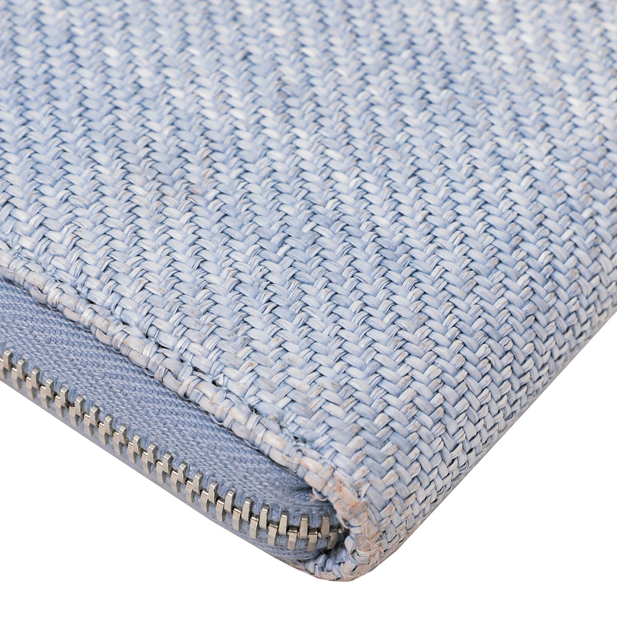 Chanel Light Blue Tweed Deauville Zip Around Wallet-Chanel-THE CLOSET